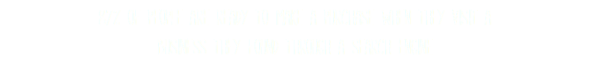 87% of people are ready to make a purchase when they visit a business they found through a search engine